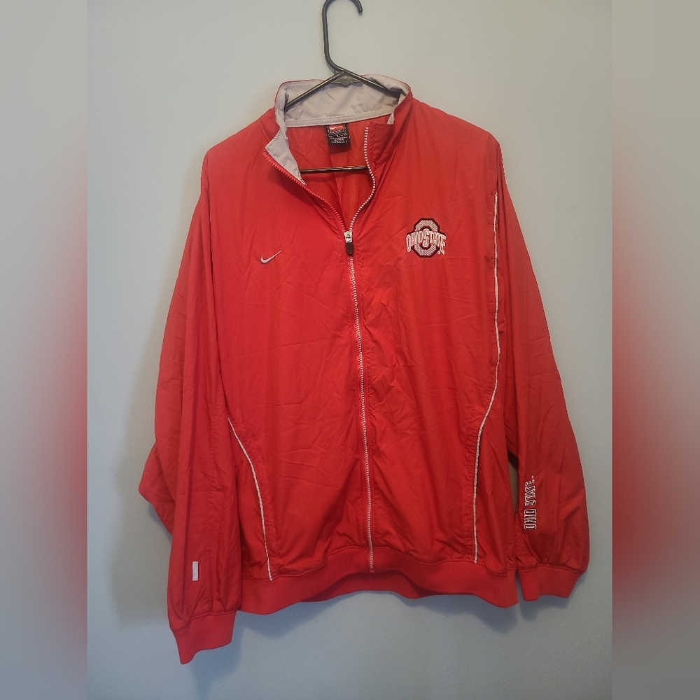 Vintage NIKE Team Climafit Ohio State OSU Buckeyes Warm Up Track Jacket Large